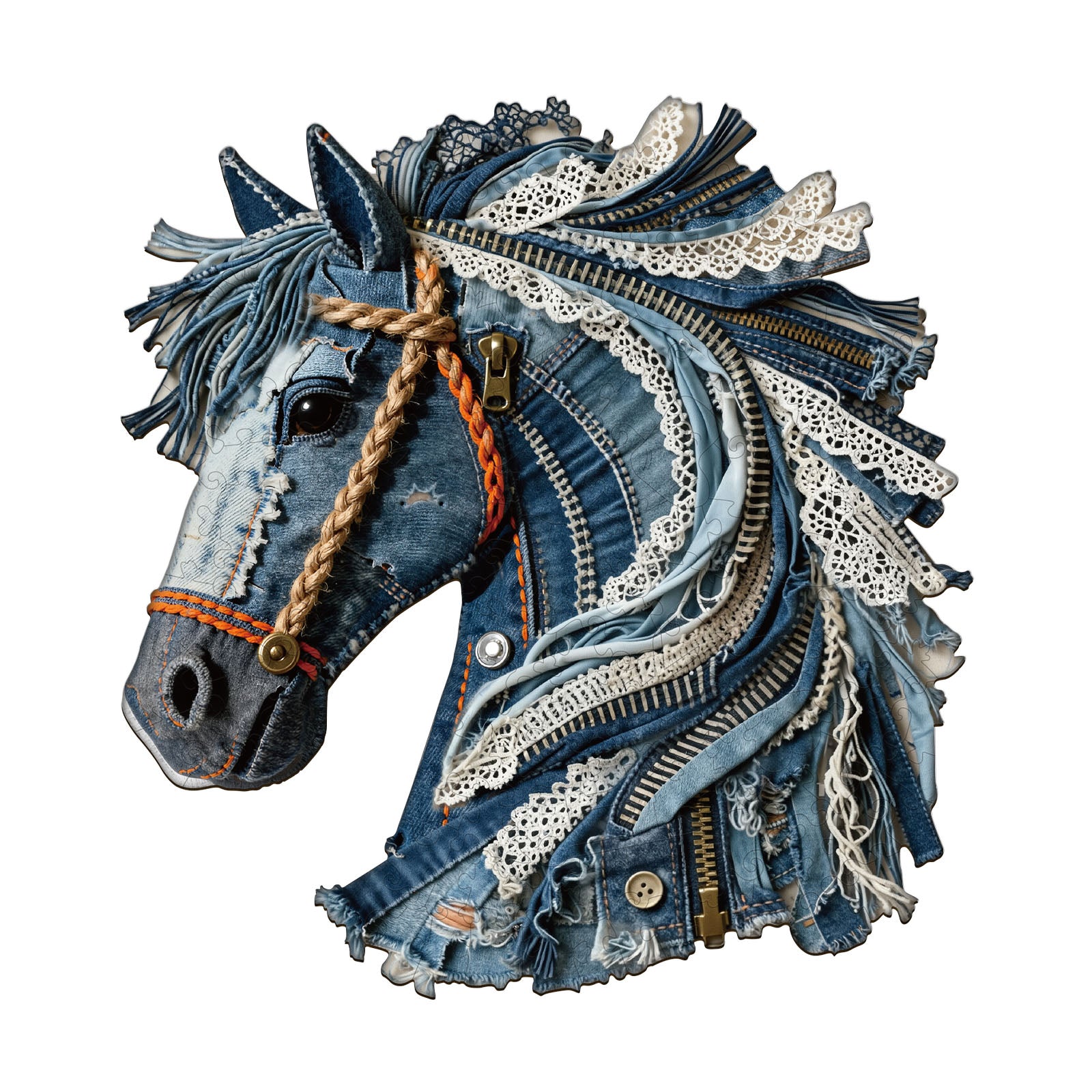 Denim Horse Wooden Jigsaw Puzzle