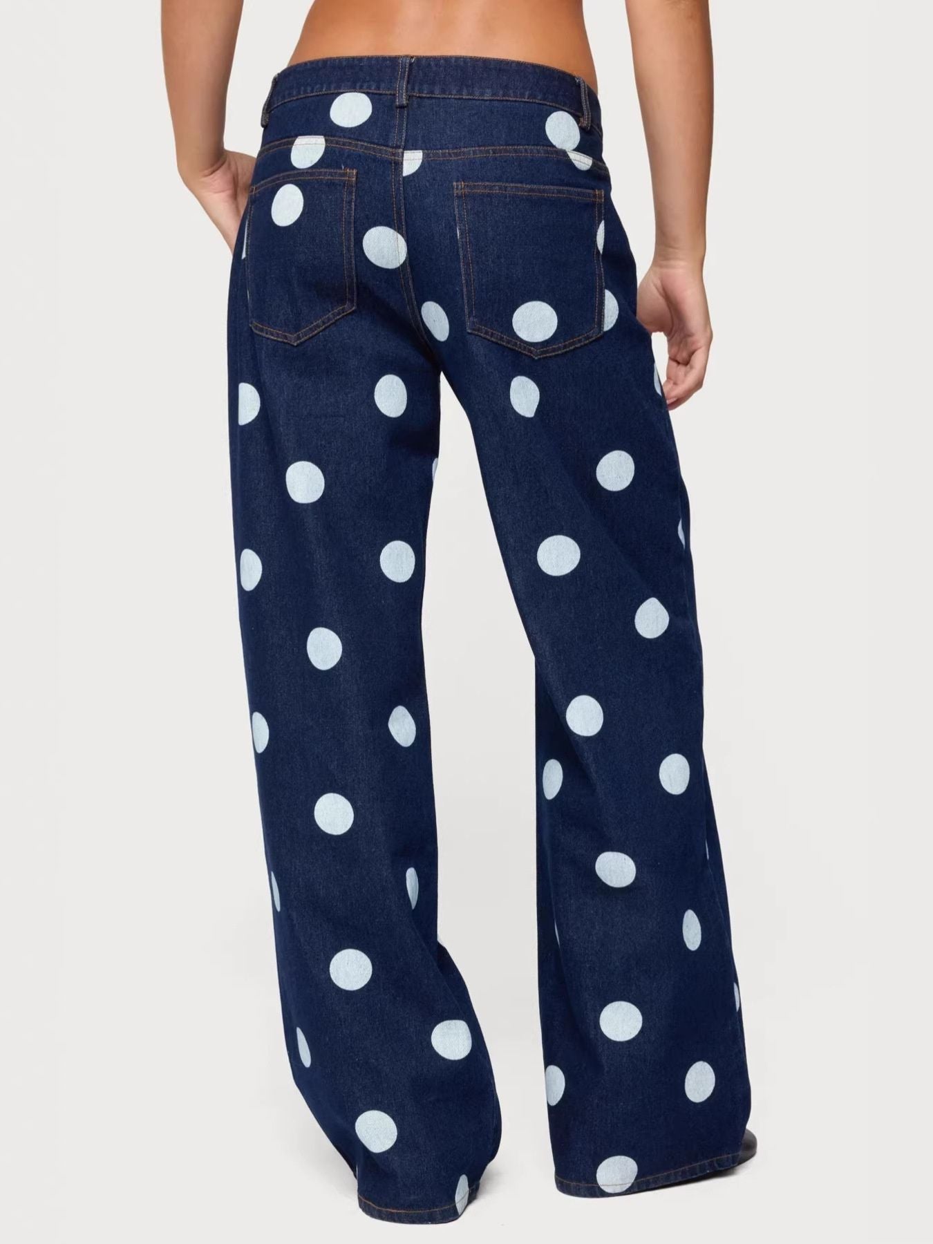 Polka Dot Wide Leg Jeans