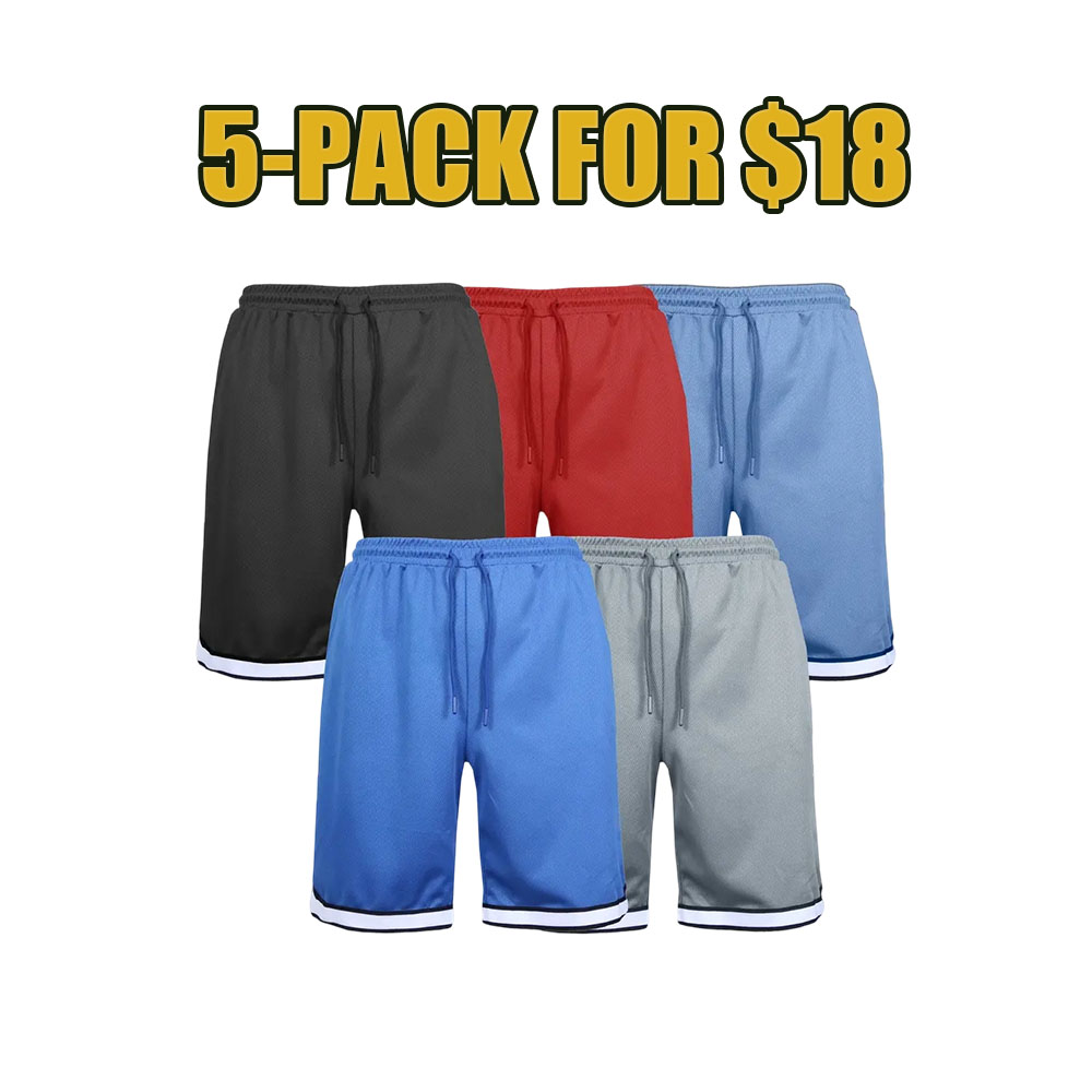 Men’s 5/10-Pack Performance Mesh Active Shorts