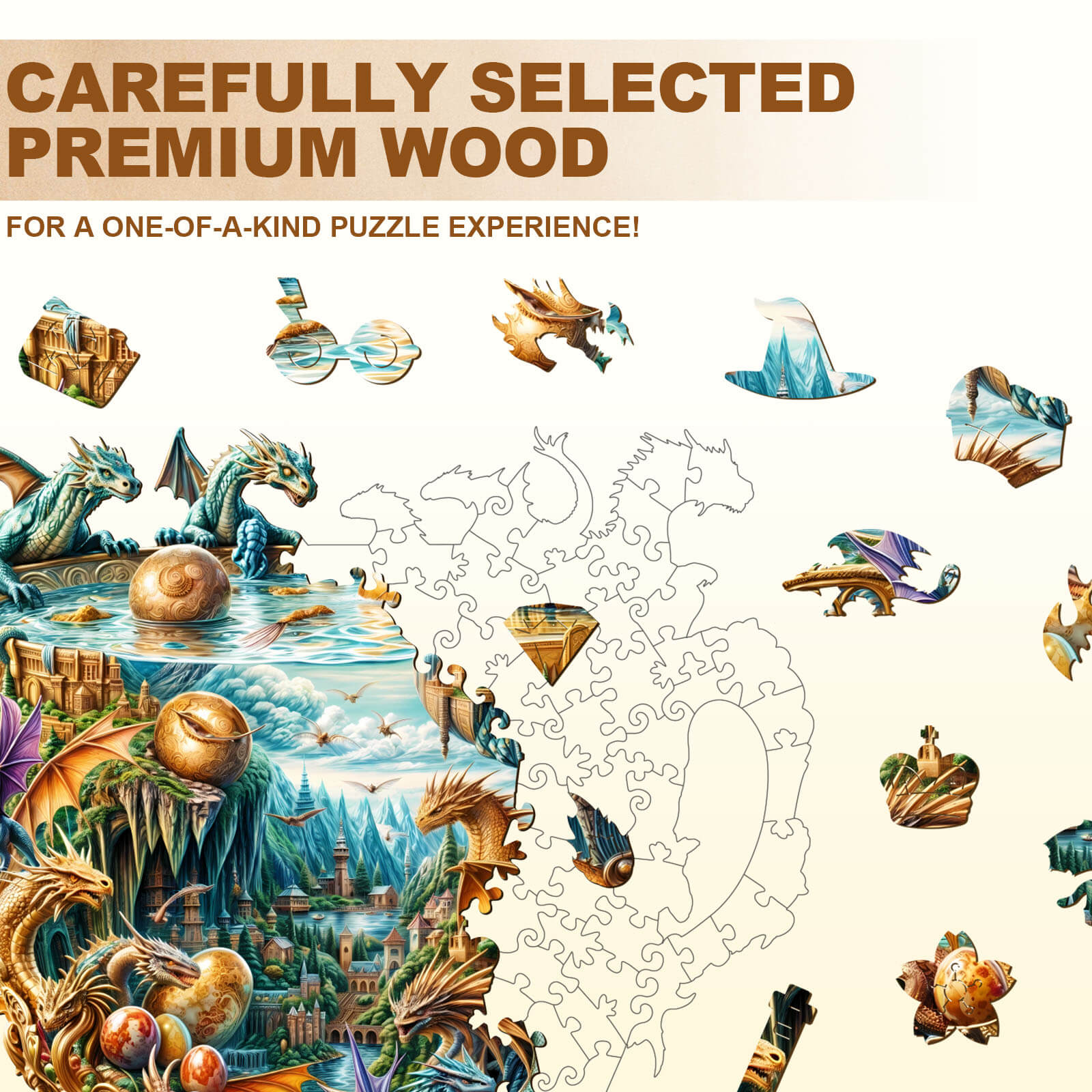 Dragon cup Wooden Jigsaw Puzzle