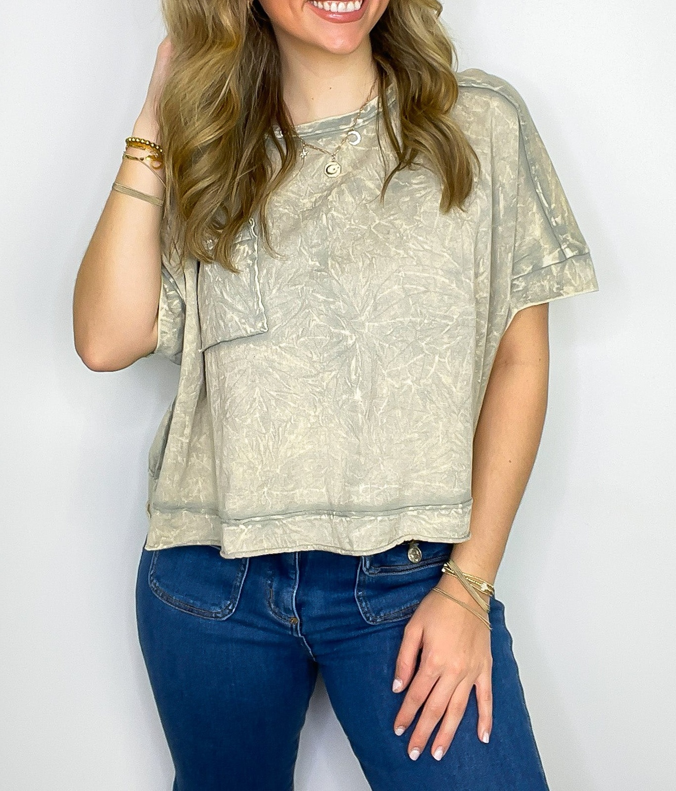 Vivid Aura Mineral Wash Oversized Tee