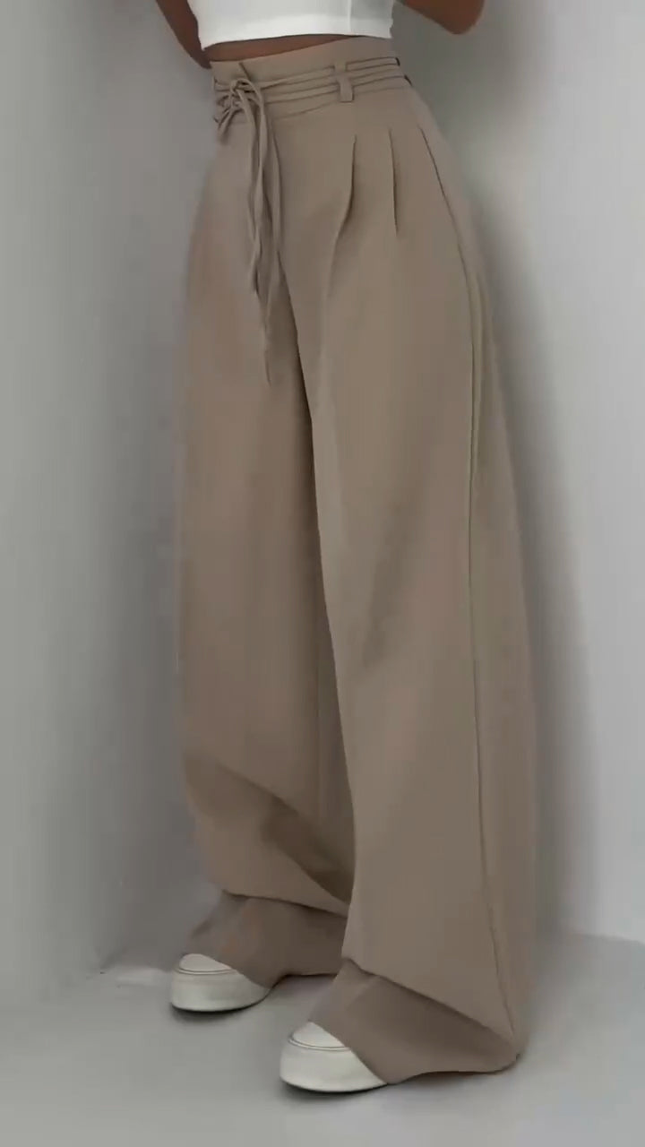 Women's Waist Belt Casual Pants