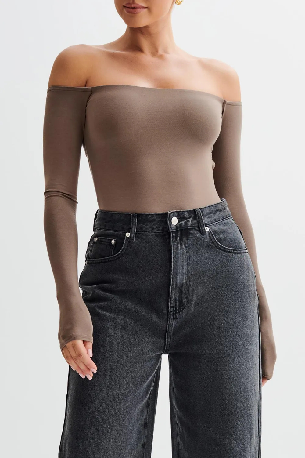 Daily Off Shoulder Long Sleeve Bodysuit