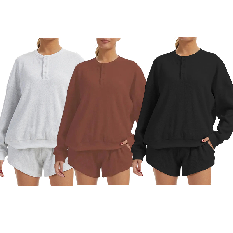 Women's Oversized Waffle Knit Lounge Set