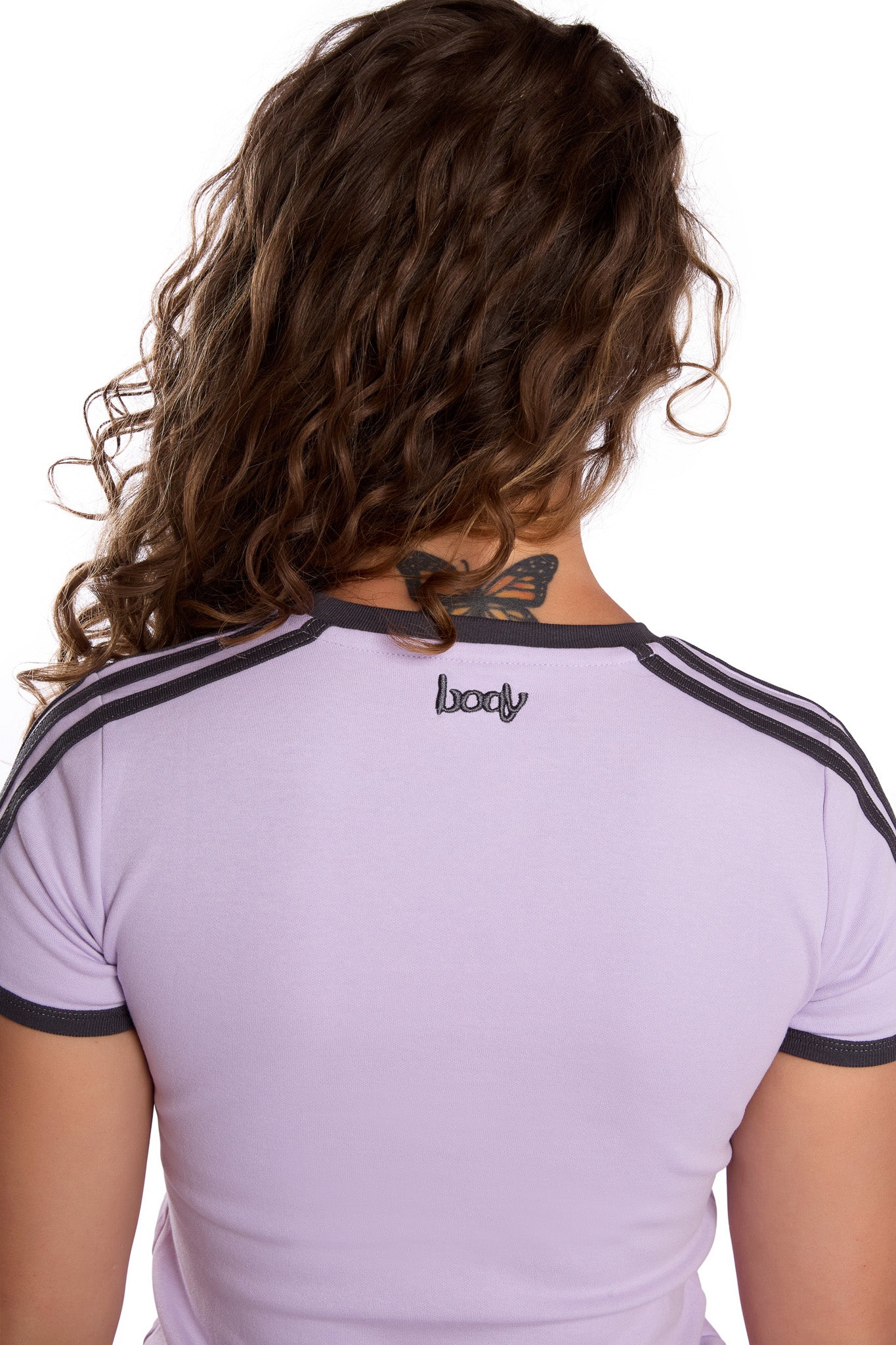 STRIPED SOCCER SHIRT (LAVENDER/CHARCOAL)