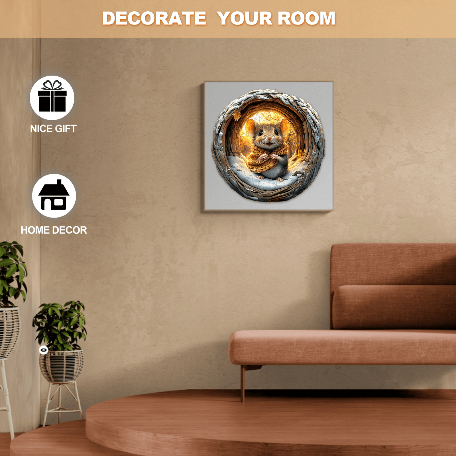 3D Cave Mouse Wooden Jigsaw Puzzle