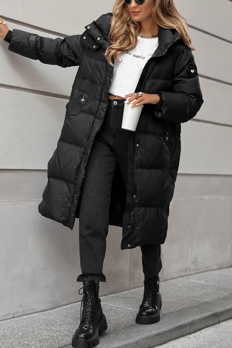 Women Hooded Casual Long Cotton Coat