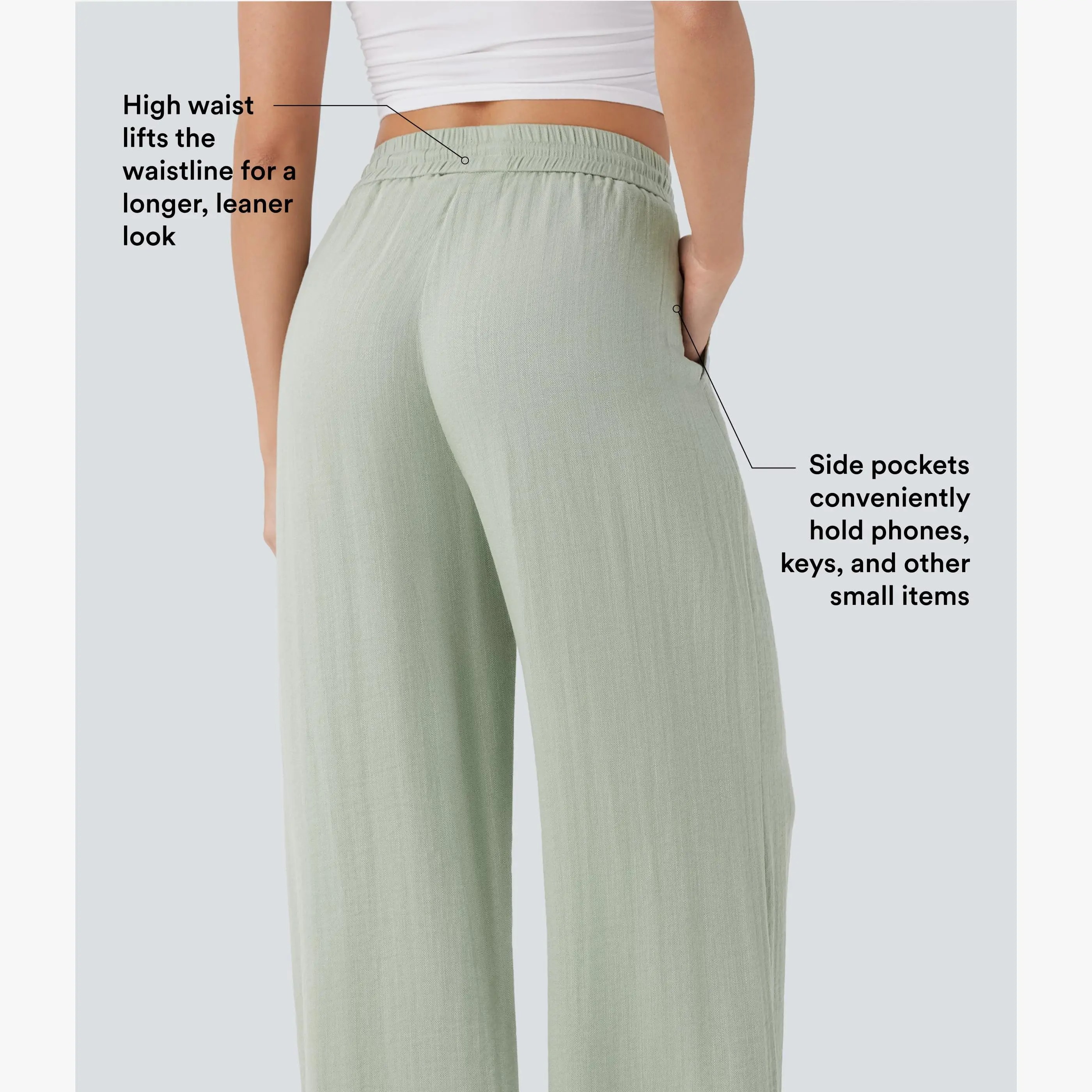 Women's High Waist Wide Leg Pants