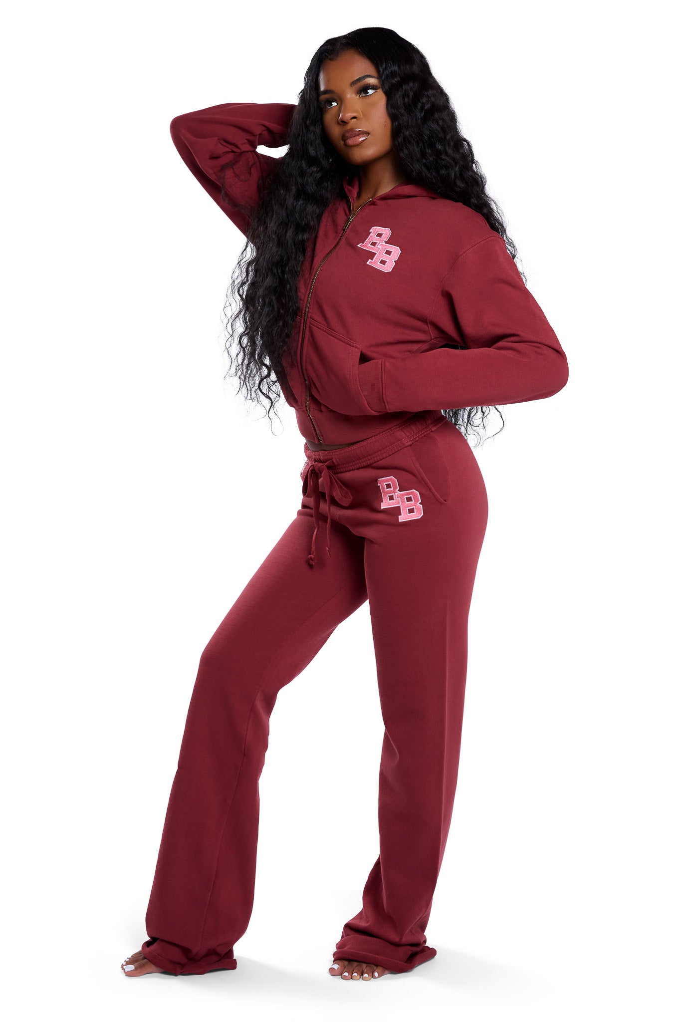 BODY UNIVERSITY SWEATPANTS 2.0 (MAROON/PINK)
