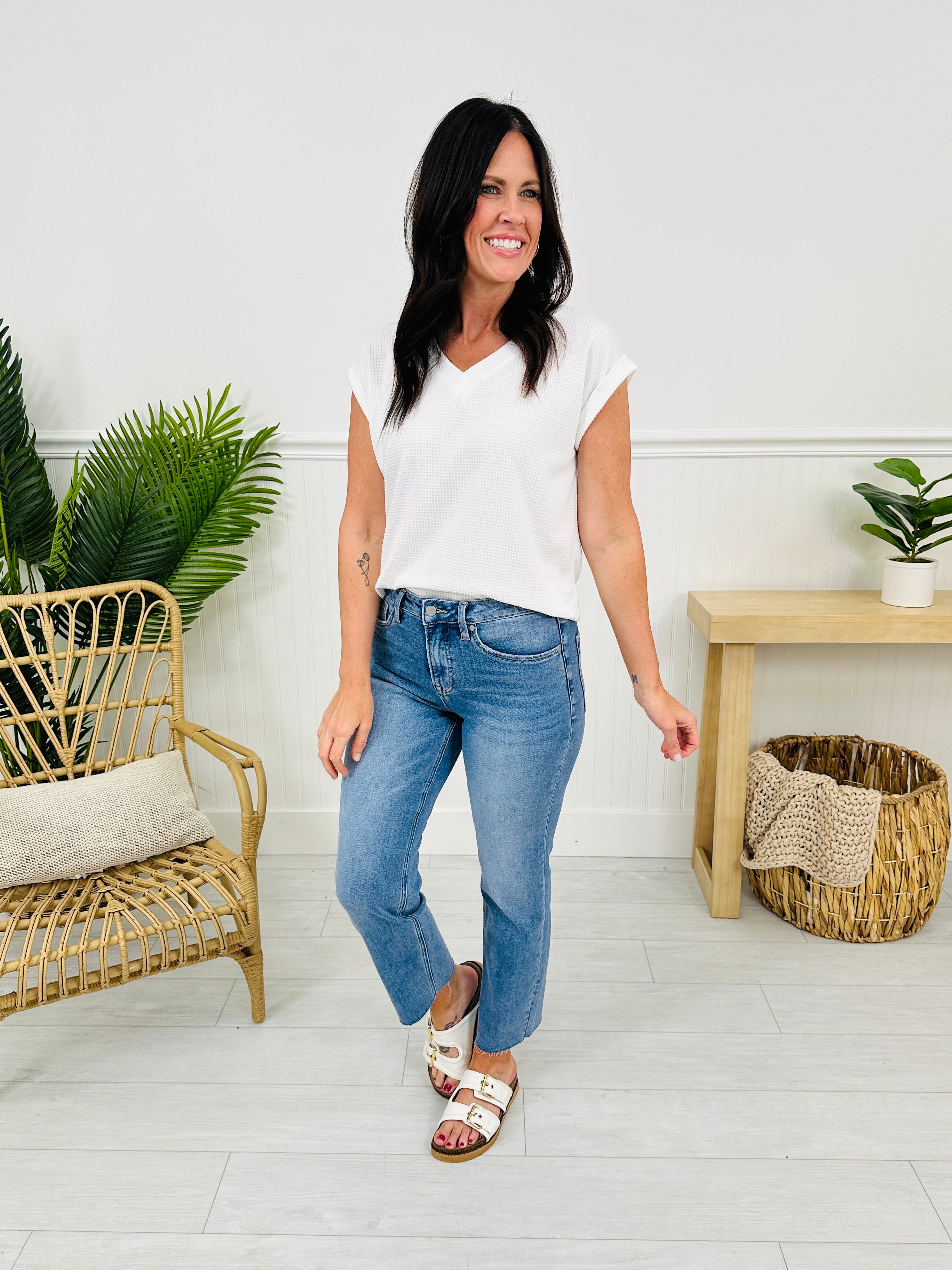 Take The Bait Slim Straight Cropped Jeans With Tummy Control