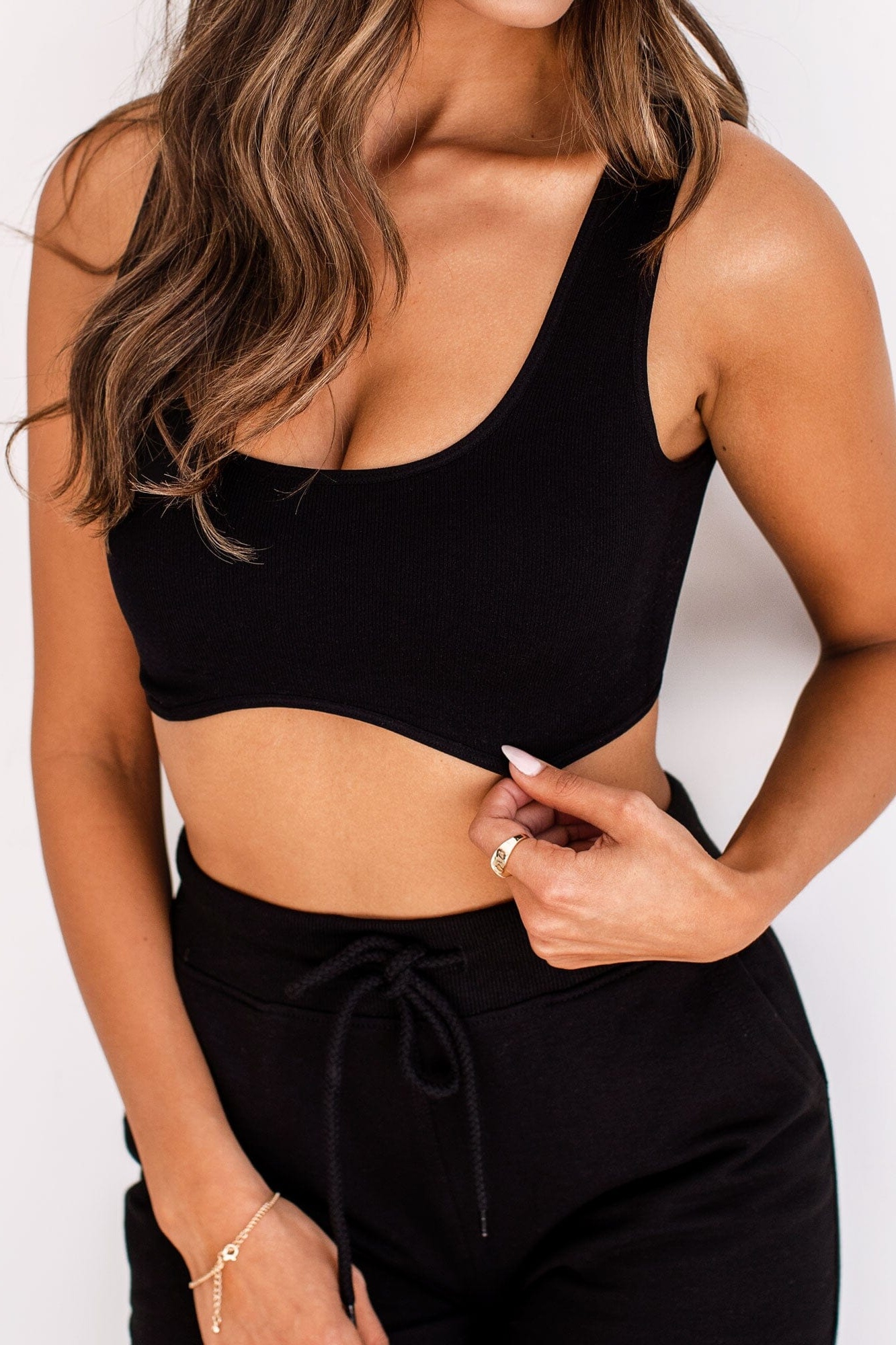 Refined Crewneck Ribbed Crop Top