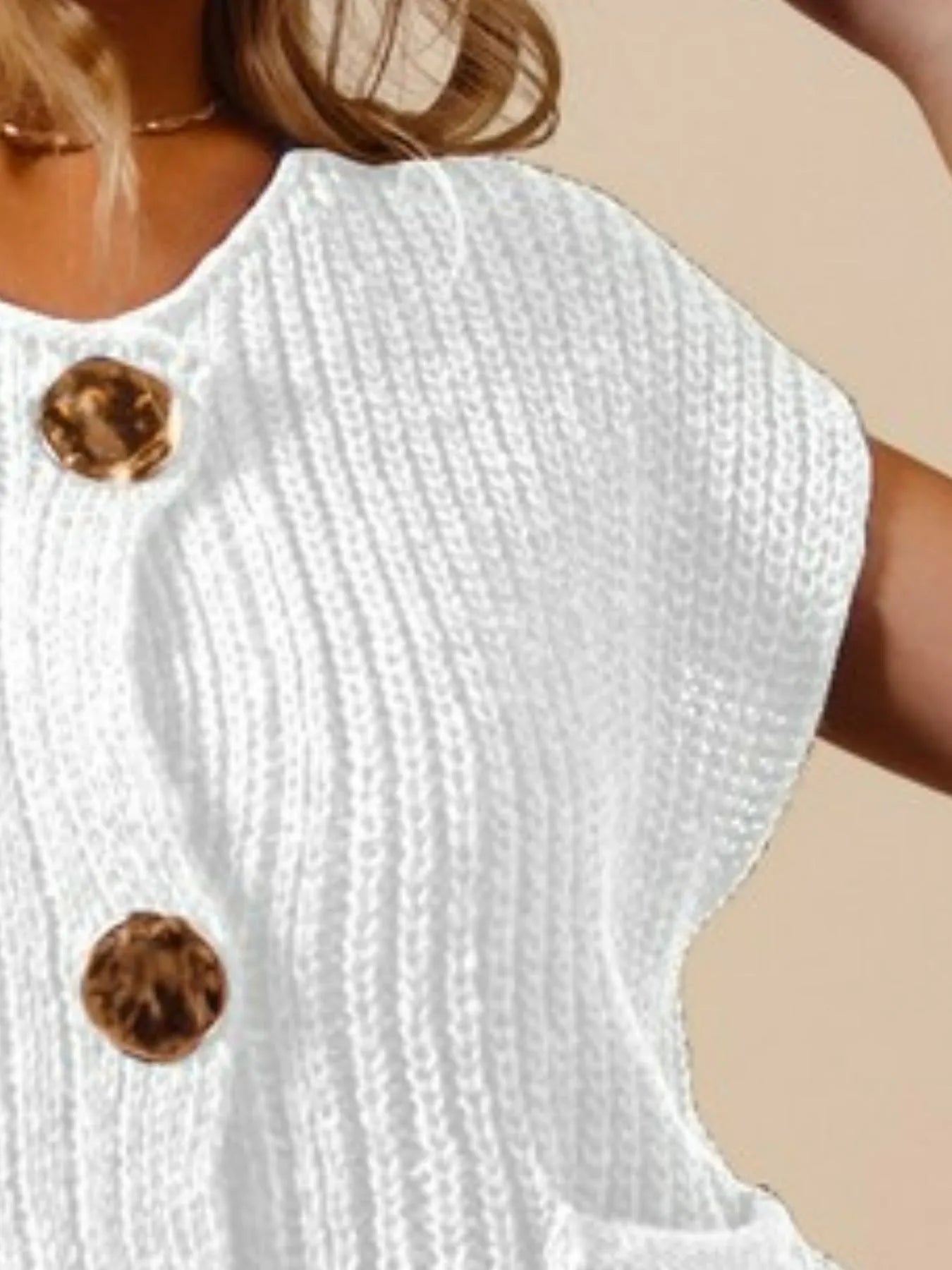 Big Metal Button Front Sweater Vest