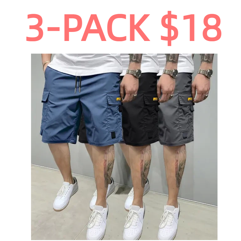 Street Style Three-Piece Set!Men's Multi-Pocket Cargo Shorts
