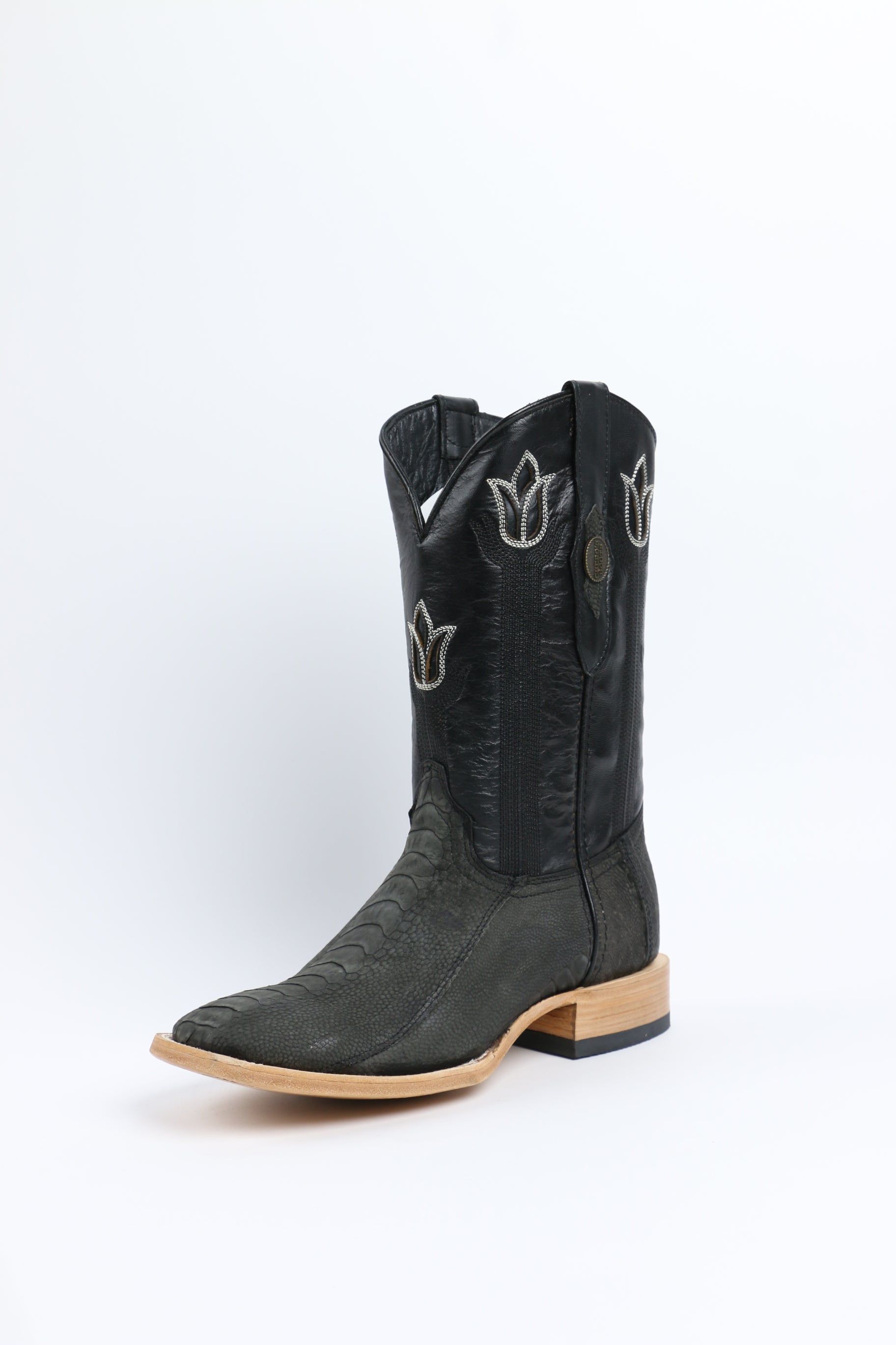 Chero's Premium Exotic Ostrich Leg Charcoal Clearance Sale 70%OFF