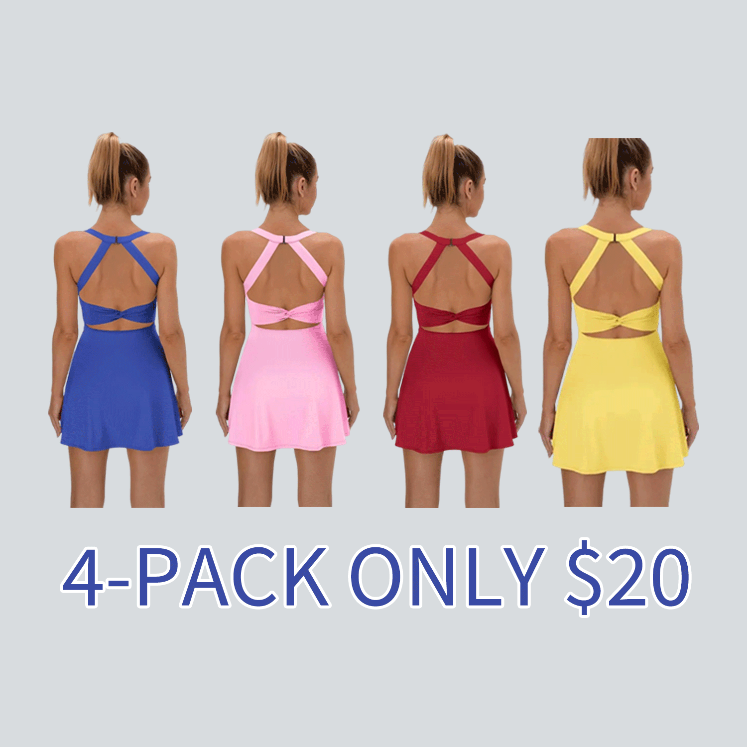 🔥Backless Sleeveless Criss Cross Active Spring Dresses for Women