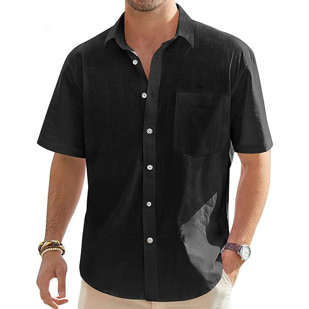 Men's Cotton Linen Short Sleeve Shirts
