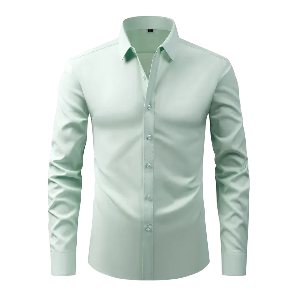 Four-Sided Elastic Natural Button Men'S Large Size Shirt Free Of Ironing And Anti-Wrinkle Business