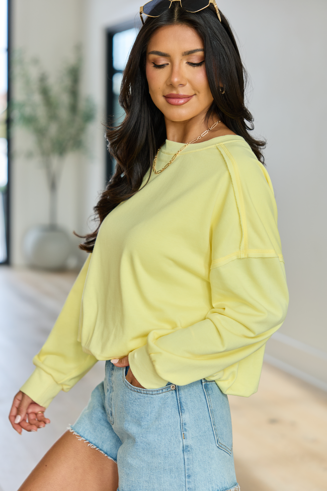 Prestyn Yellow Bubble Long Sleeve Top