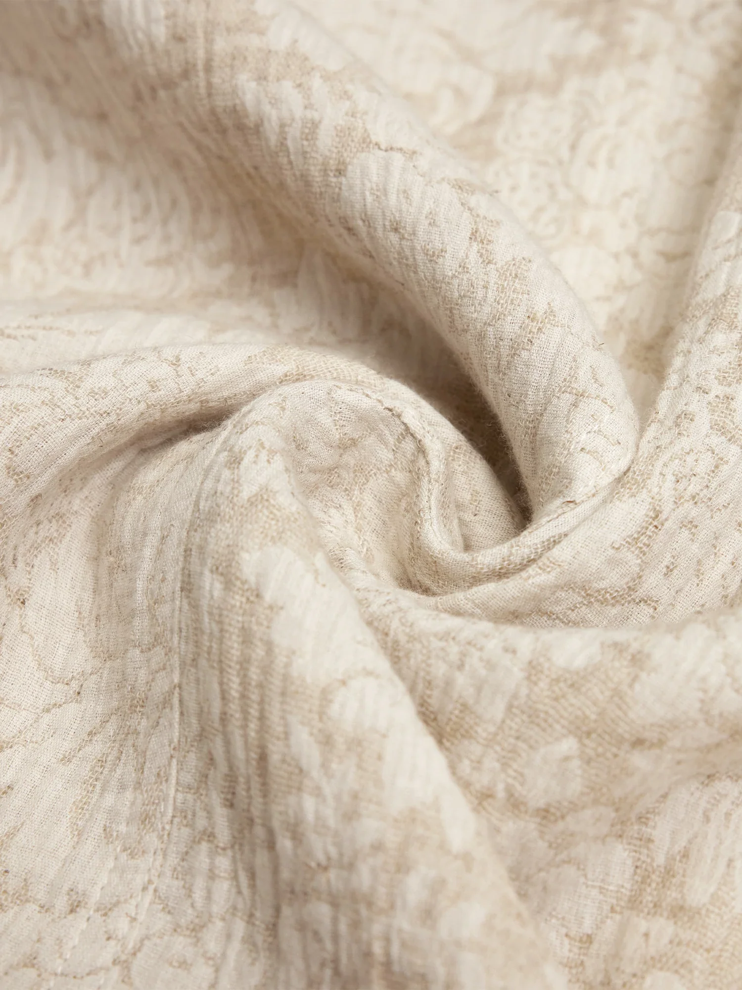 Cotton & Linen Jacquard A-Line Skirt