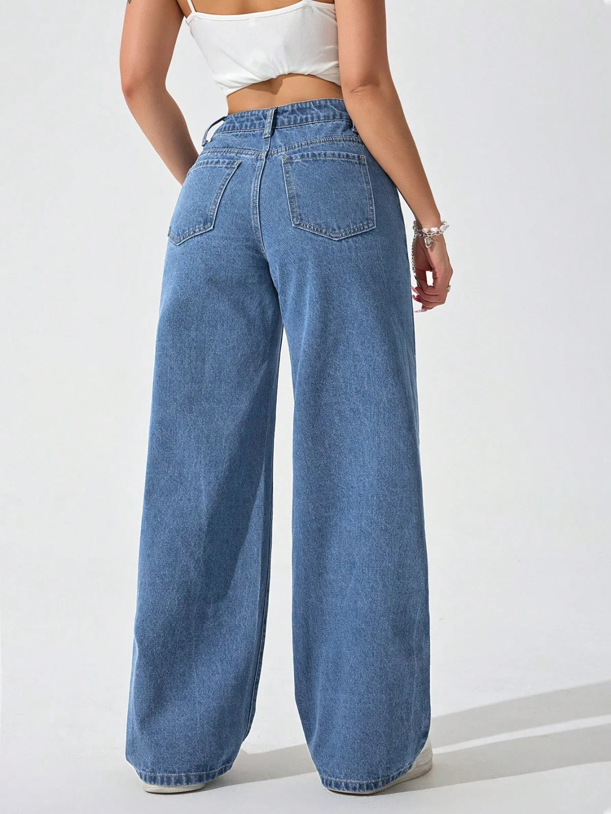 Wide Leg High Rise Jeans