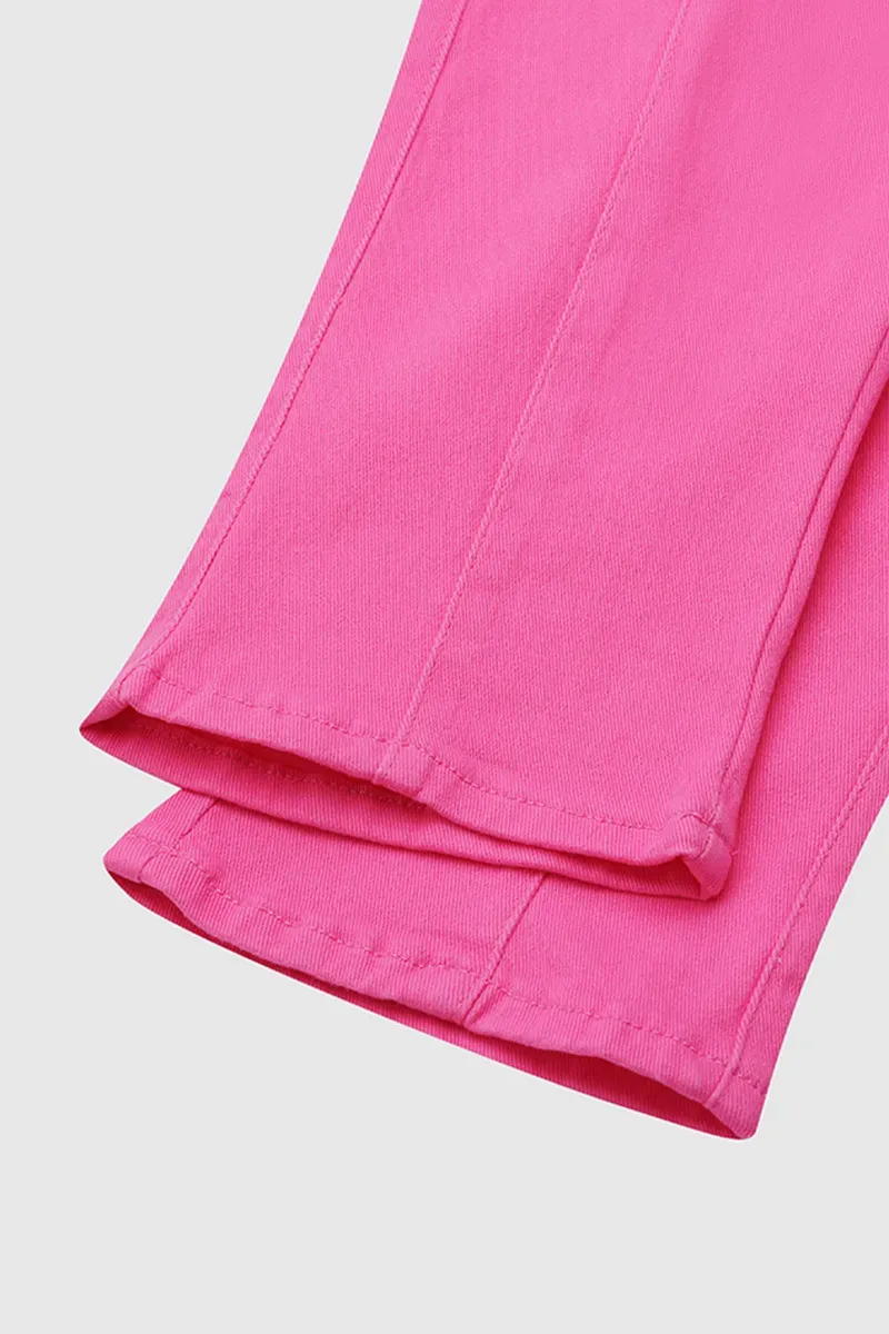 Solid Cut Out Waist Skinny High Waist Capri Jeans-($15 cash back for the first 50 people)