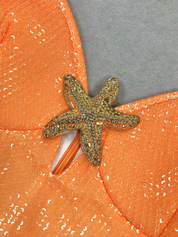 Women's Fashion Sexy Body-Hugging High-Waist Sequined Dress