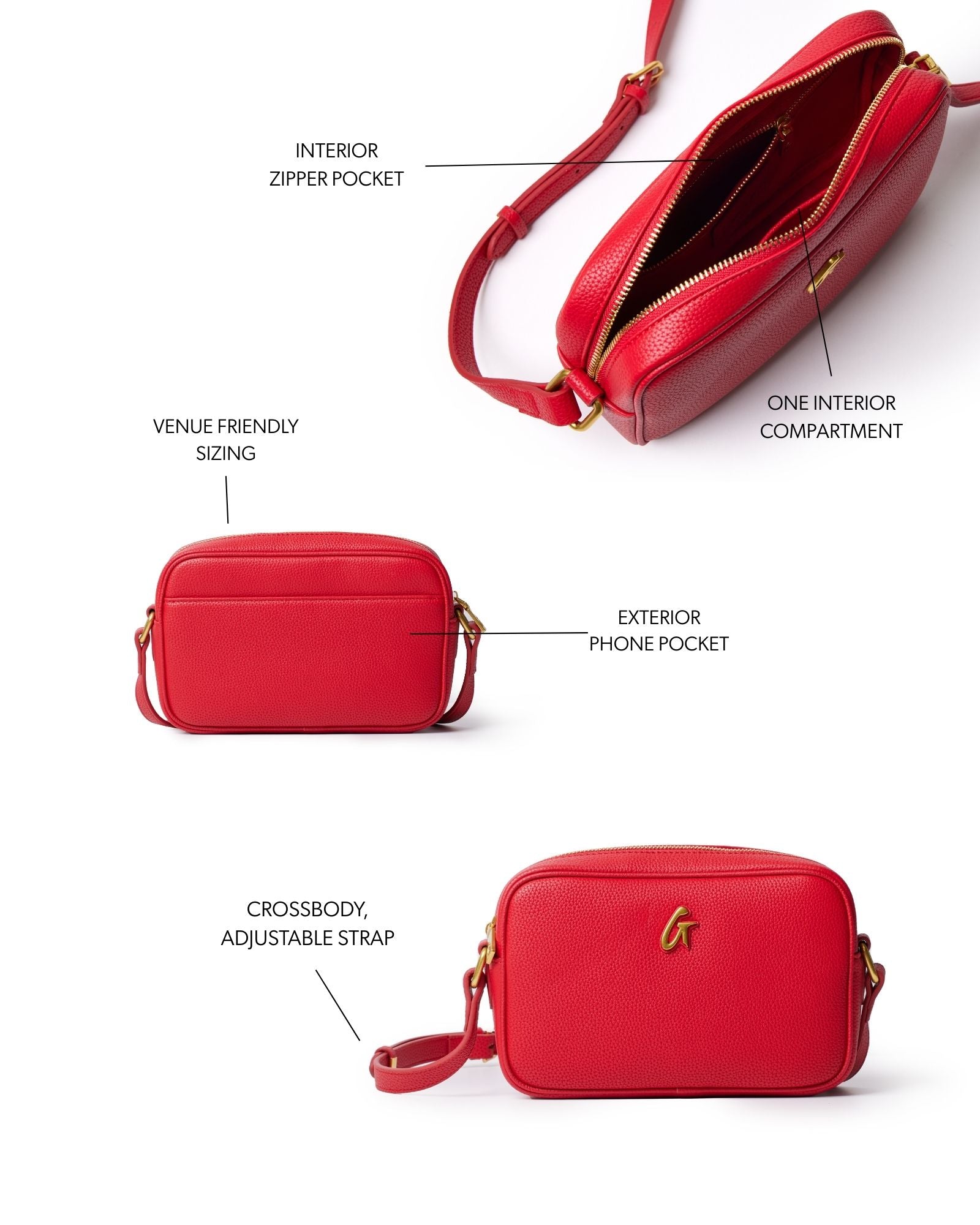 MINI PEBBLE CAMERA BAG - RED