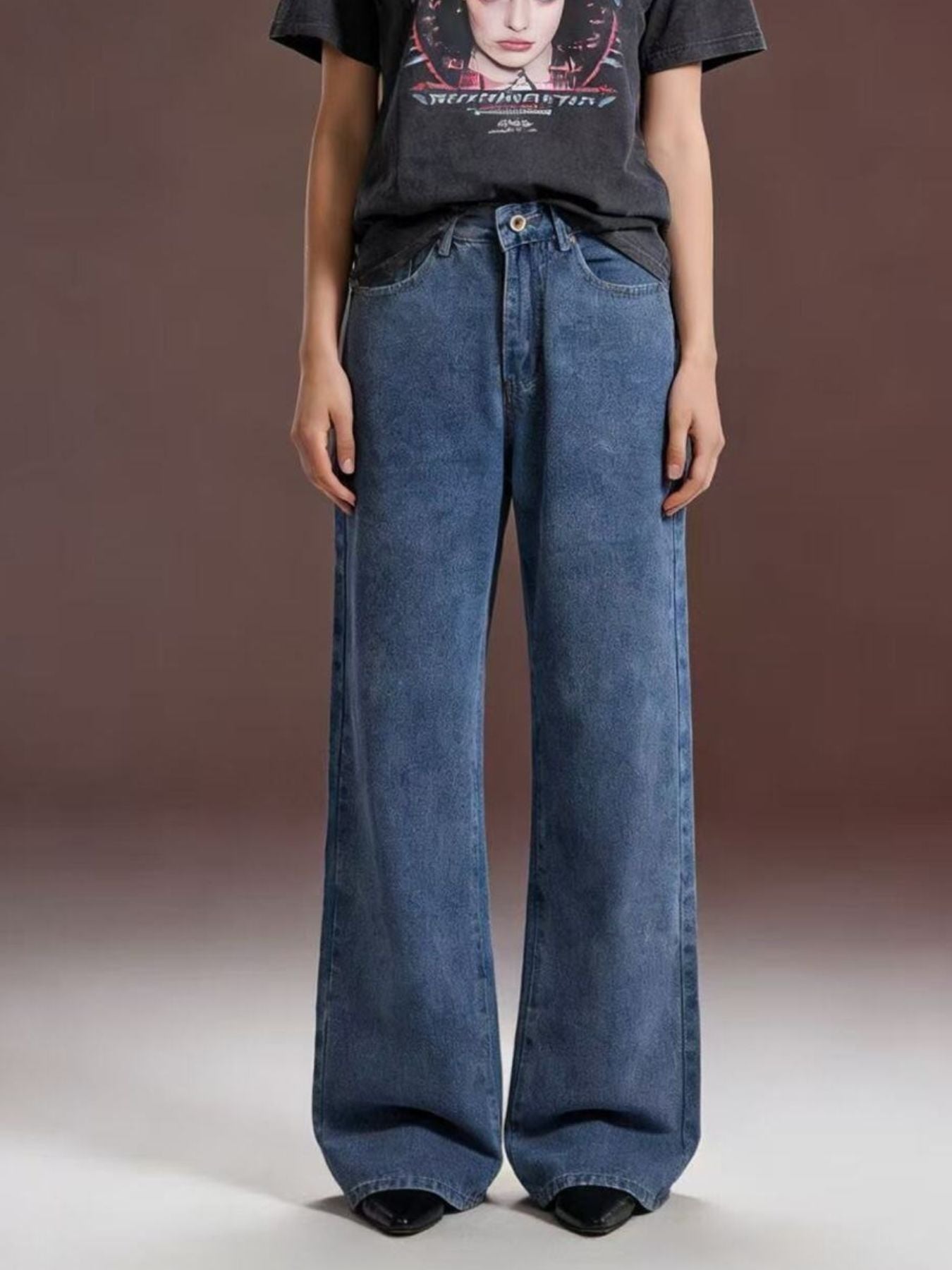 Bow Back Wide Leg Jeans