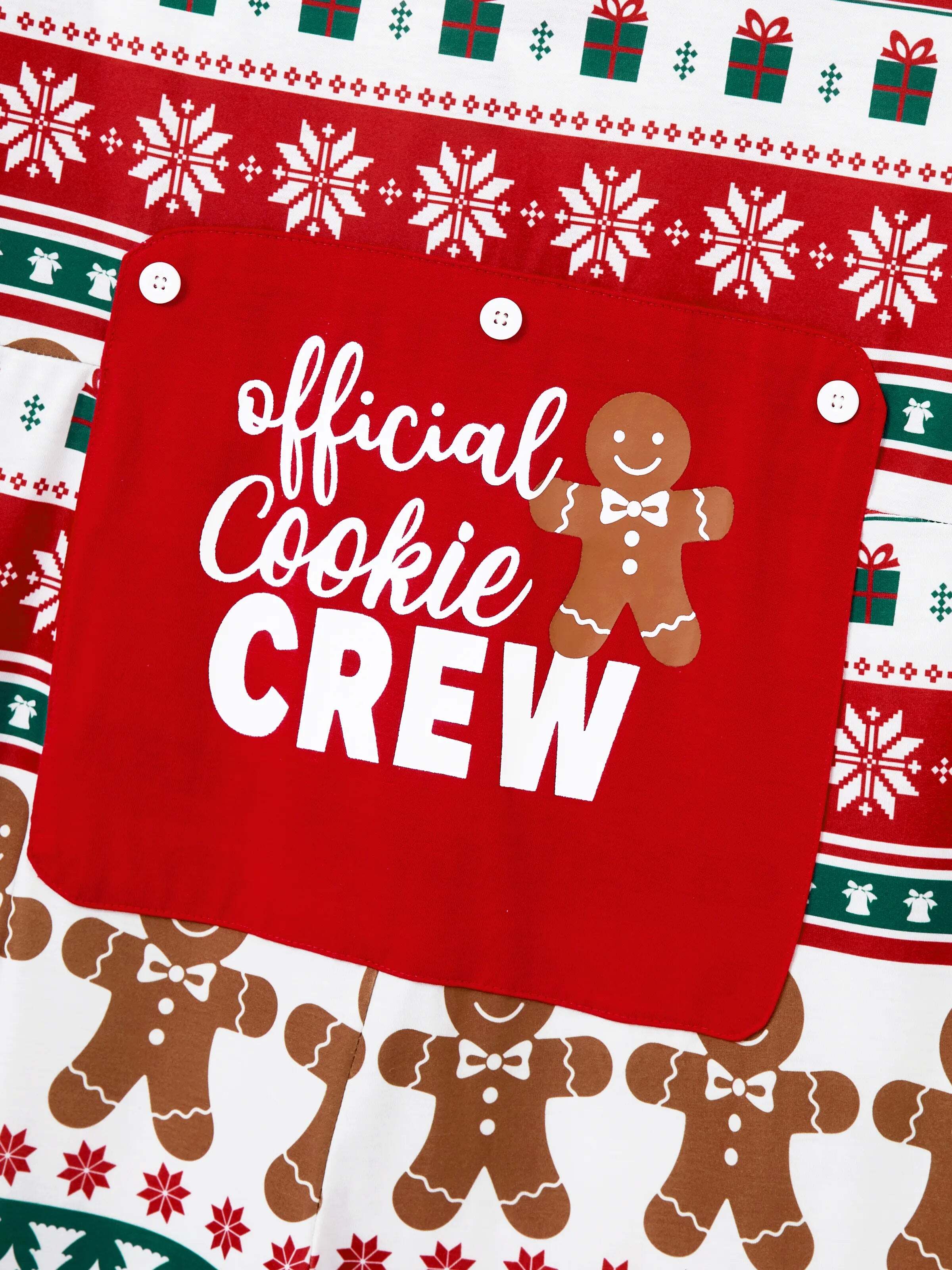Christmas Matching Family Pajamas Set Gingerbread Christmas-theme Plaid Print PJS with Christmas Socks Red