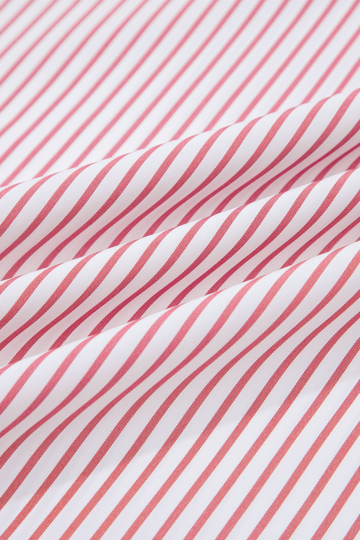 Red Stripe Plus Size Ruffled Hem Pinstriped Midi Dress