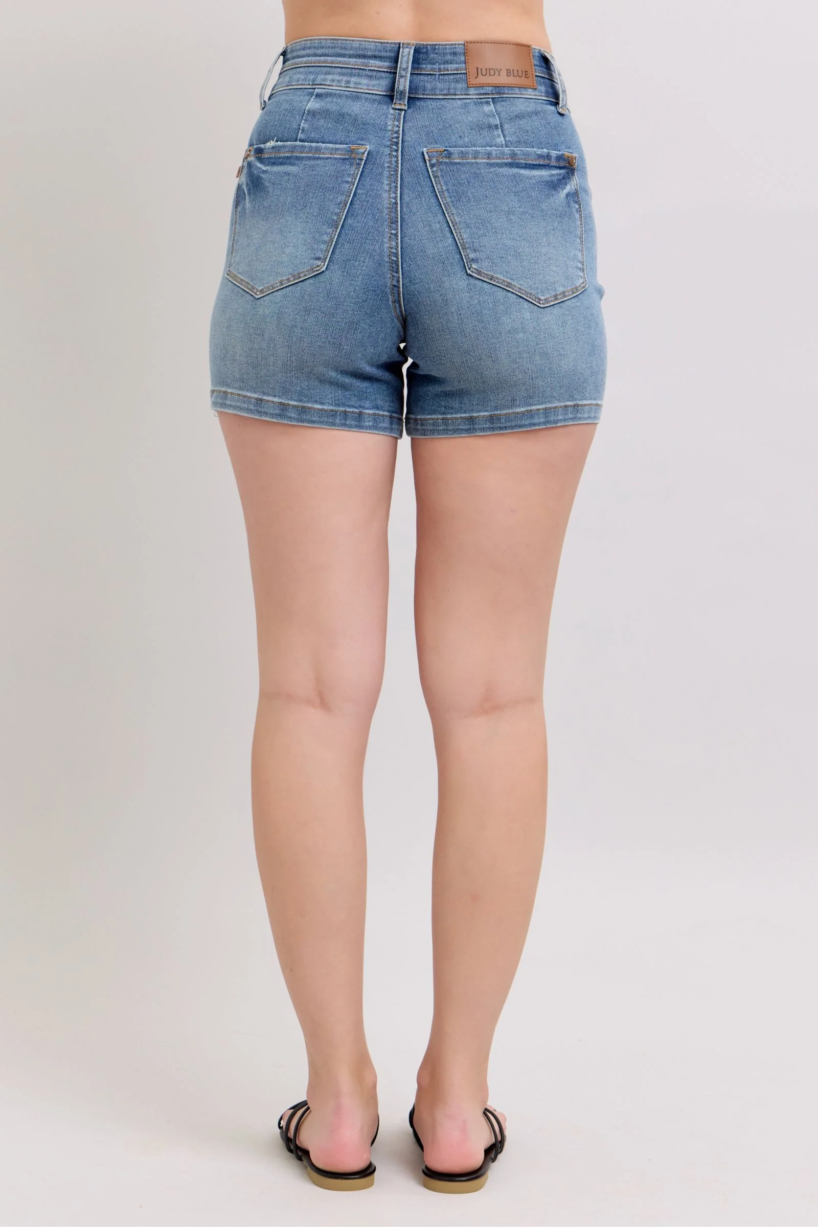 High Rise Tummy Control Denim Shorts