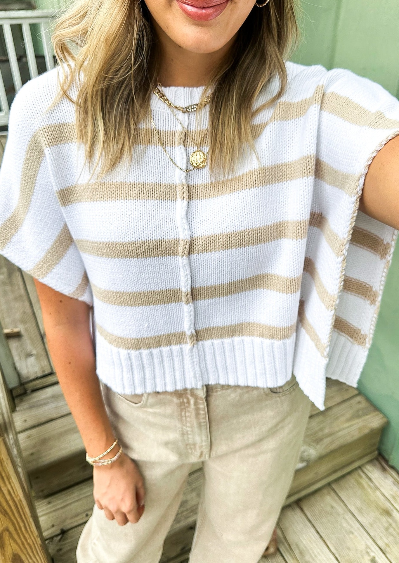 Striped Intentions Sweater Knit Vest Top - FINAL SALE