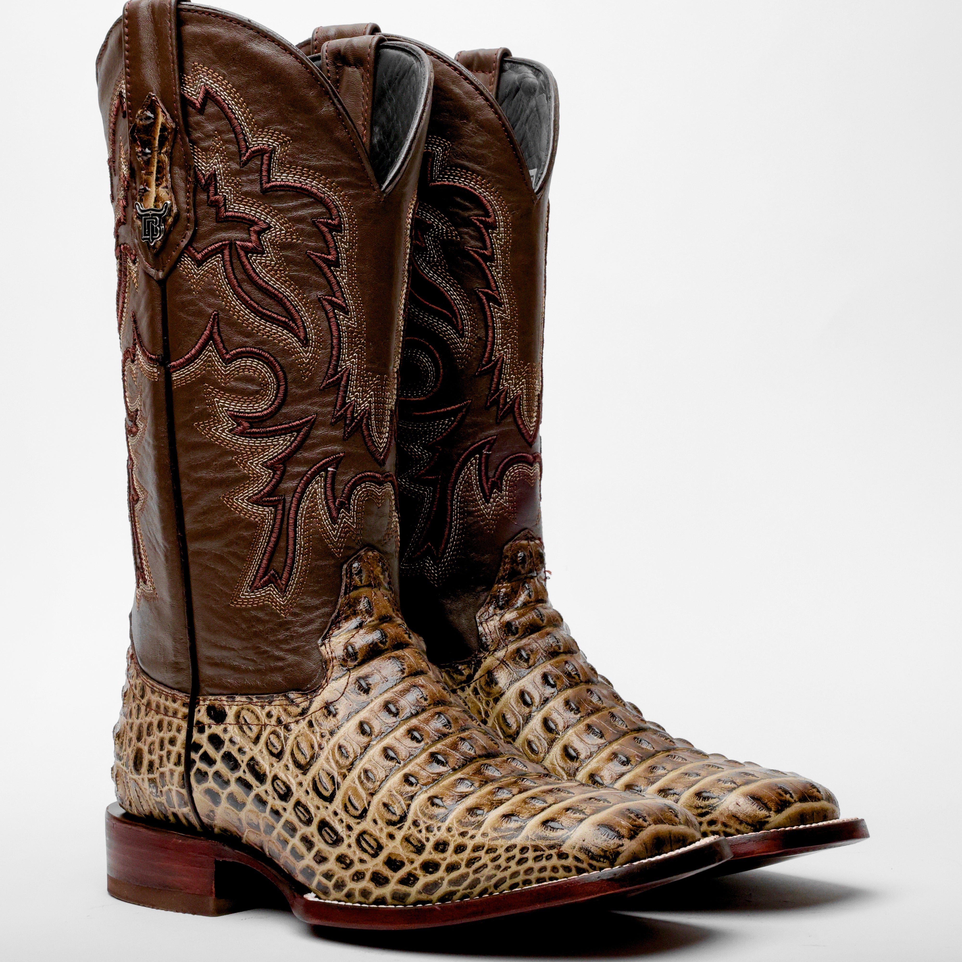 Orix Caiman Hornback Leather Boots - Square Toe