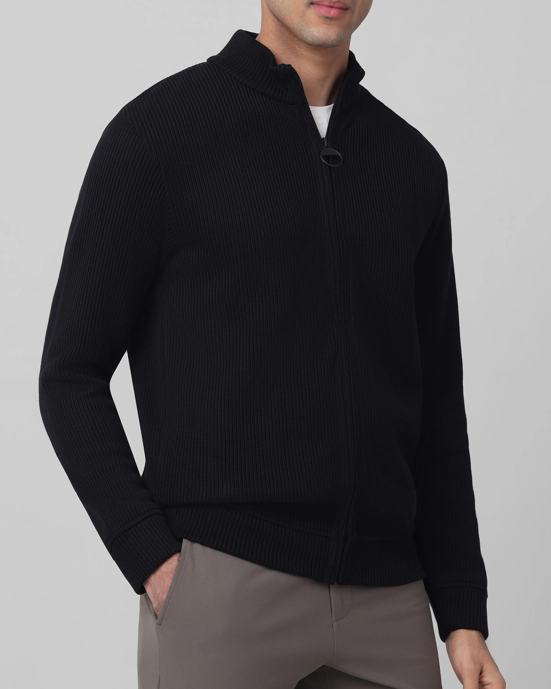 Comfortable Soft Daily Slim Black Sweater