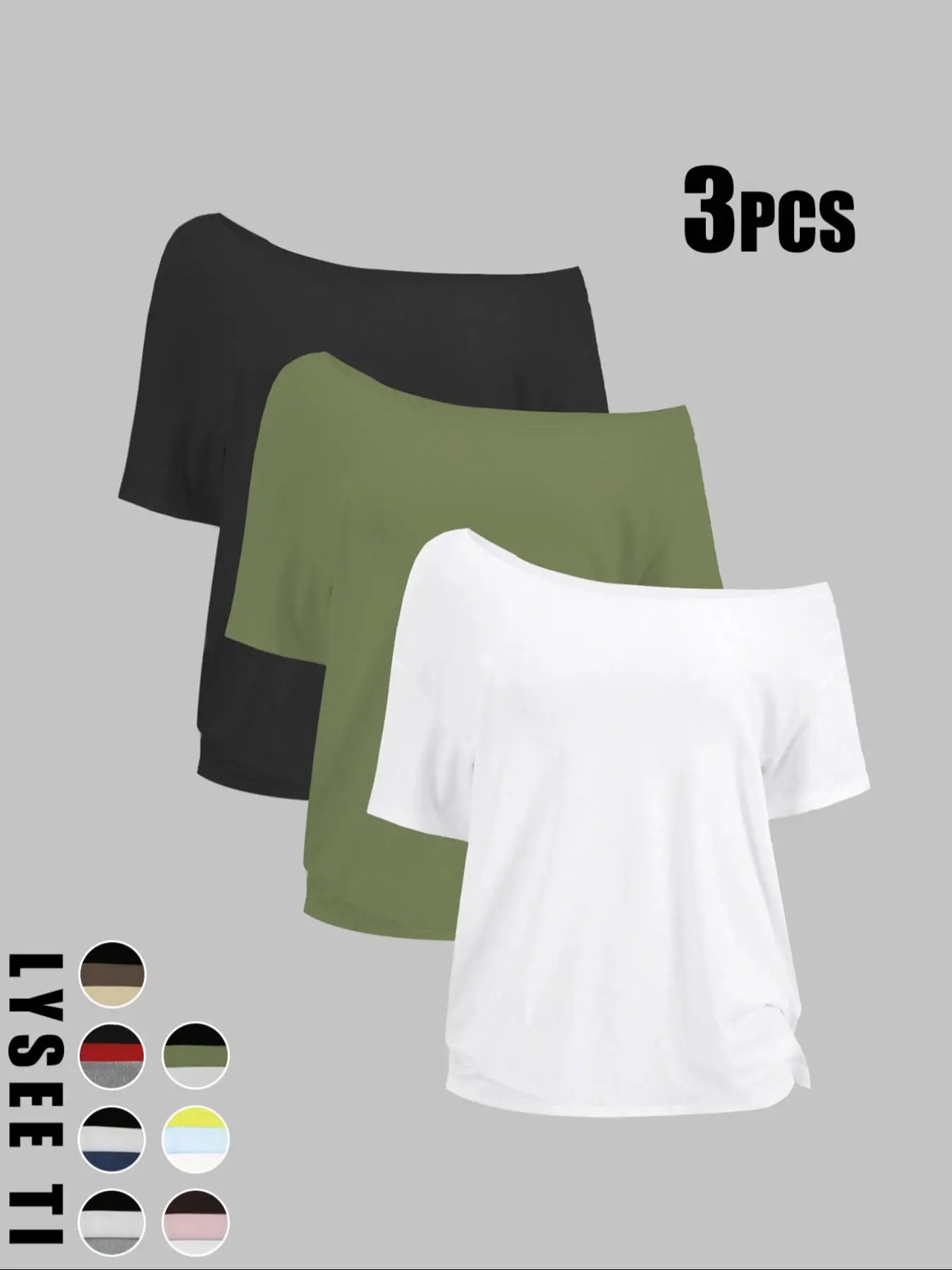 Women's Solid Color Tee, Casual Basic Short Sleeve T-shirt for Daily Wear