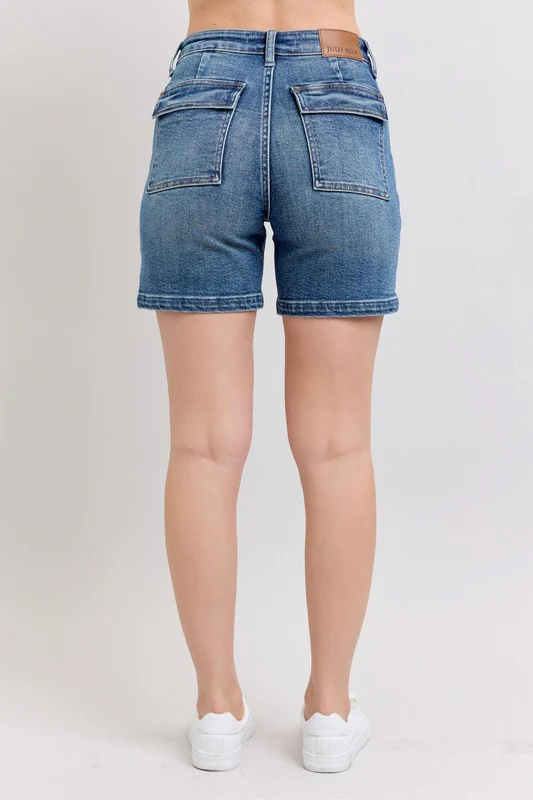 High Rise Denim Shorts