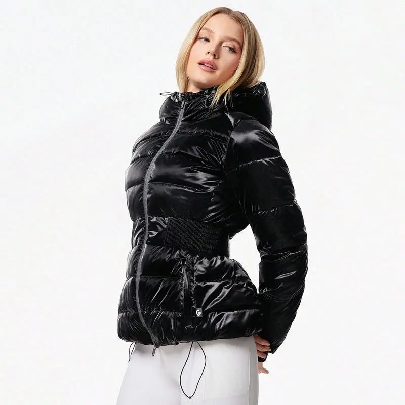 Shiny Water-Repellent Lightweight Puffer Jacket