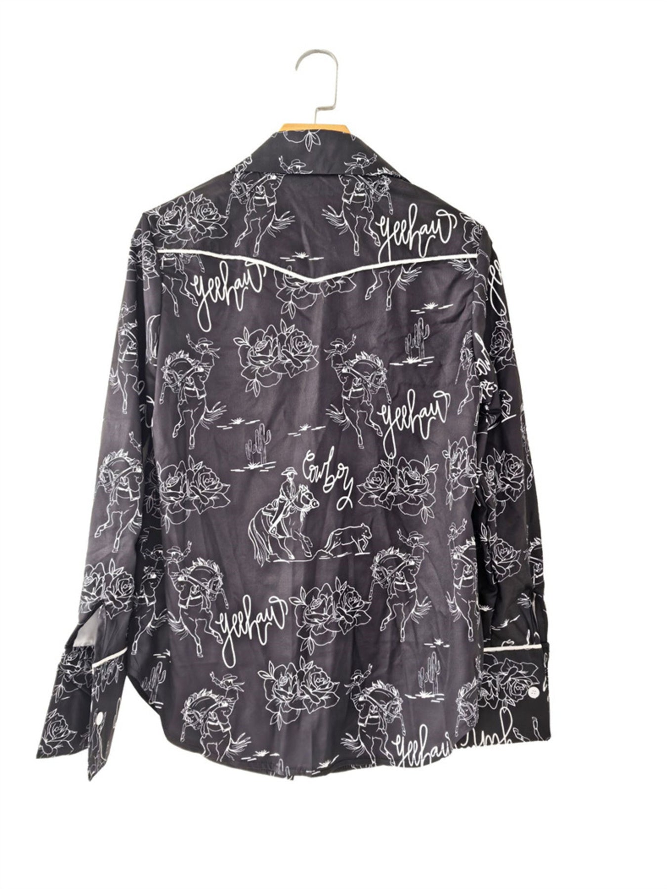 Printed Button Up Long Sleeve Shirt