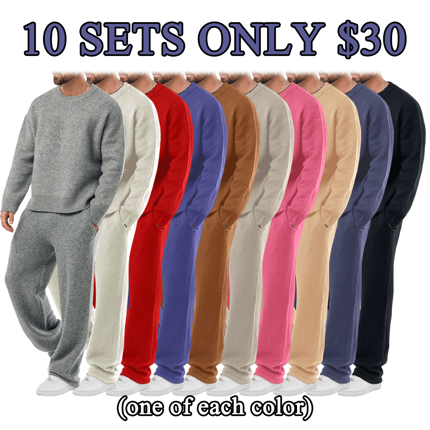🔥Last Day Promotion!🔥Men’s Classic Knit Sweater Set – Everyday Comfort Outfit