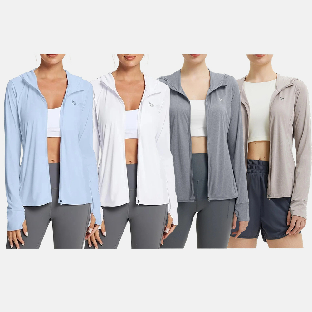 Women's UPF50+ Hoodie Sun Protection Shirts Lightweight Breathable SPF Jacket UV Cooling Long Sleeve Summer Outdoor Hiking Gardening Fishing