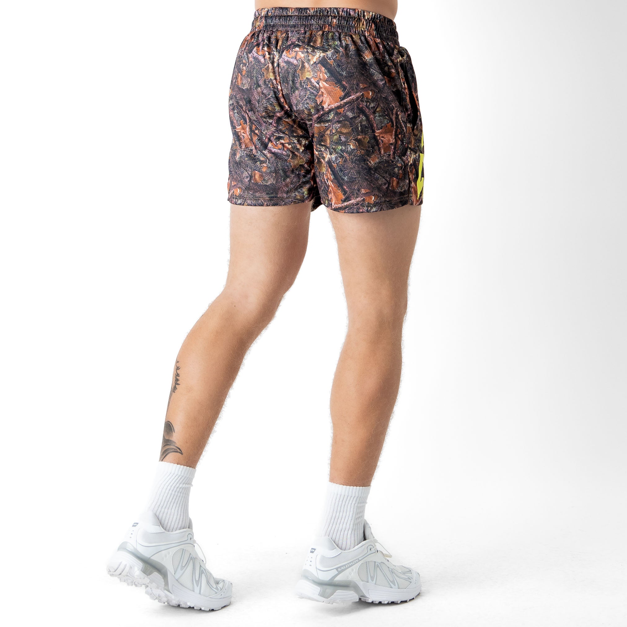 MUAY THAI SHORTS (MID THIGH CUT) - CAMO / GREEN