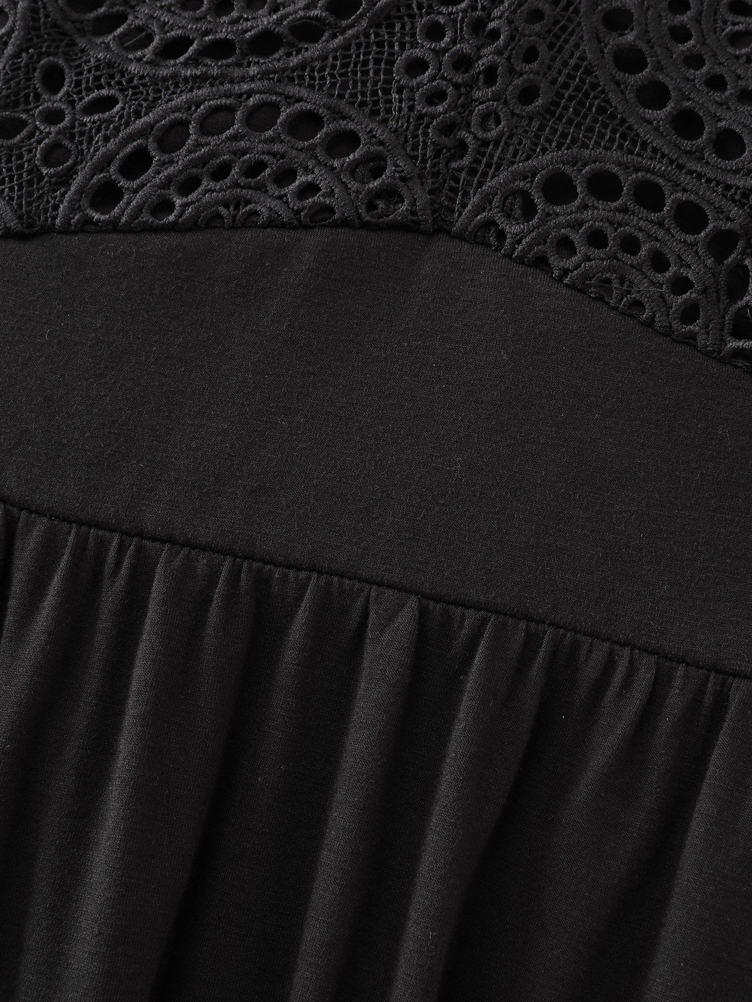 Sheer Lace Sleeve Flowy Mini Dress