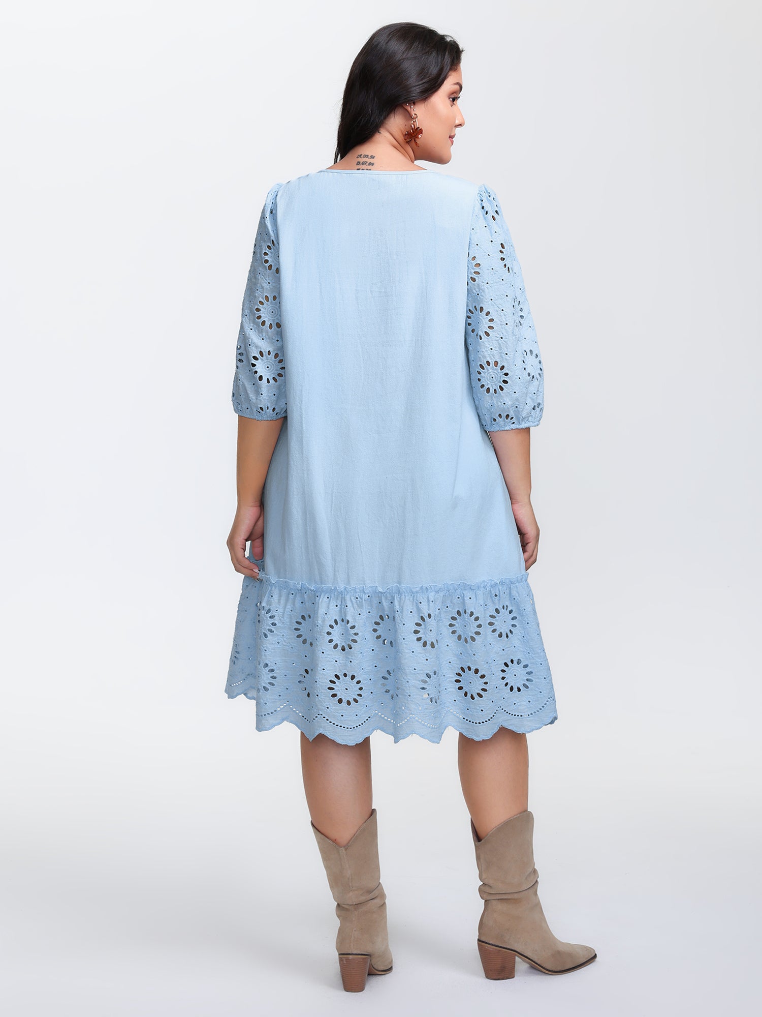 Pure Cotton Cut-Out Detail Mini Dress