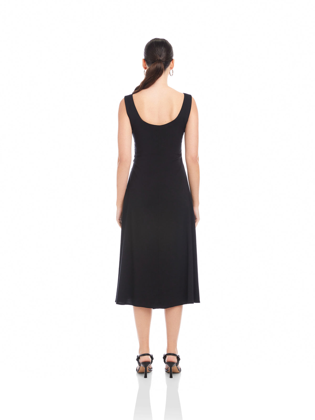 Shari Side-Pleat Dress in Black