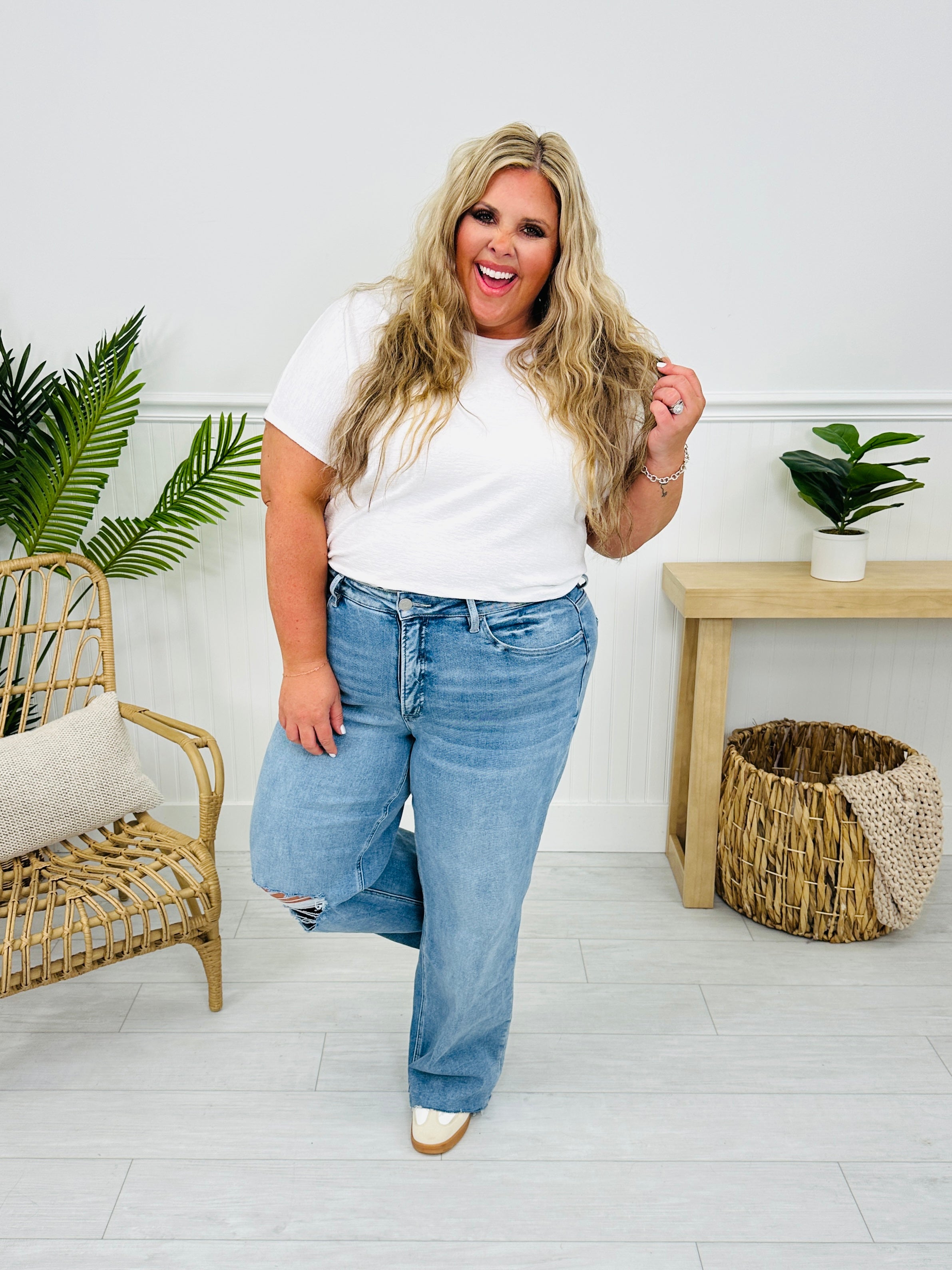The Bee's Knees Tummy Control Wide Leg Jeans