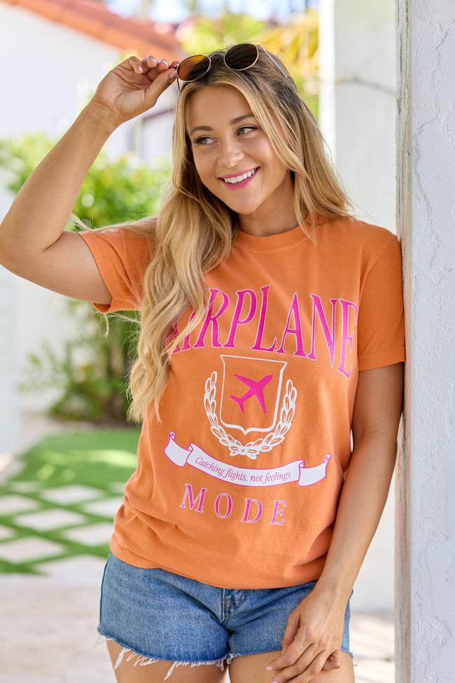 Airplane Mode Burnt Orange Graphic Tee