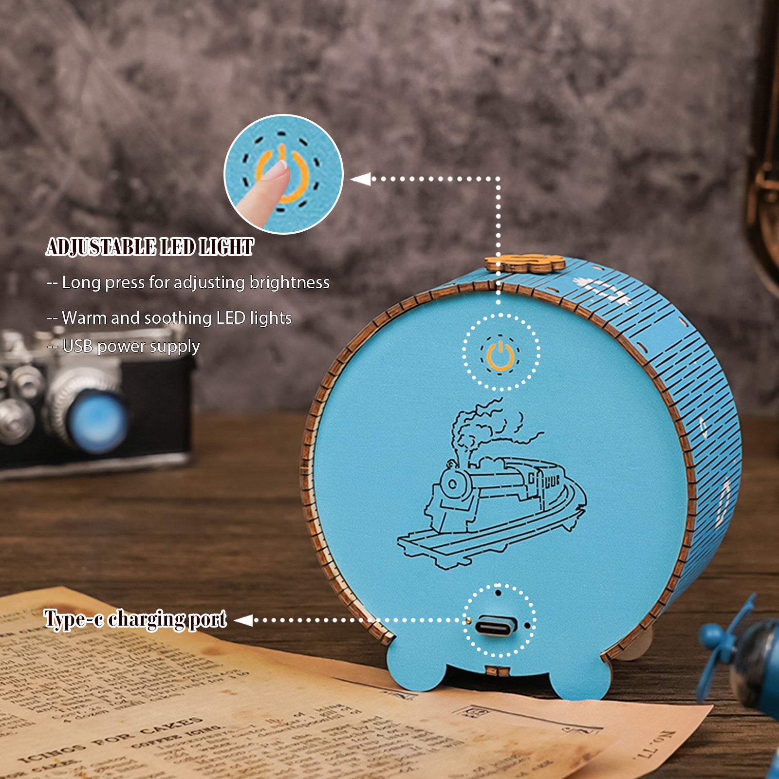 Steam Train Kit - 3D Wooden Puzzle Night Light