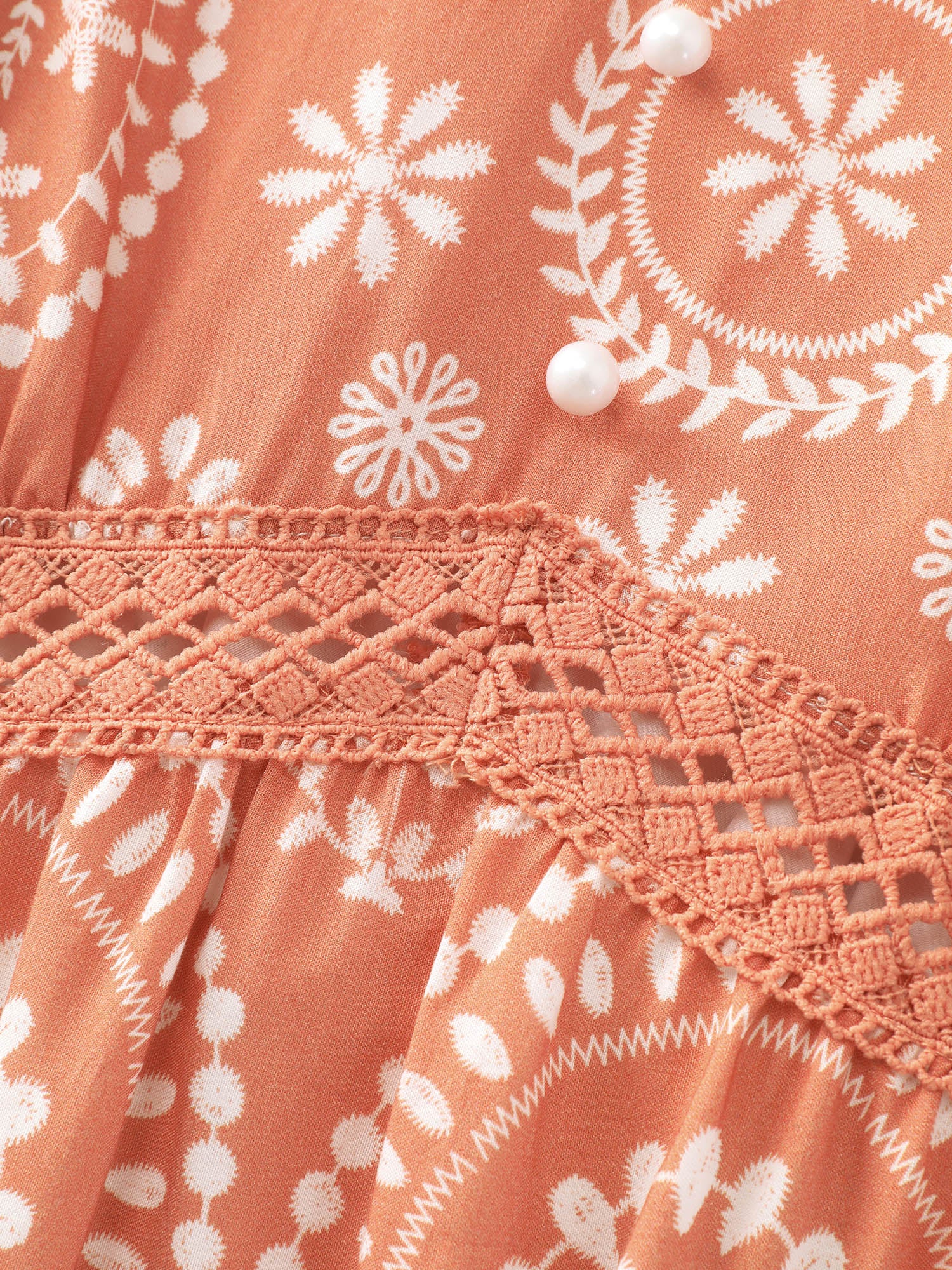 Geometric Print Deep V-Neckline Mini Dress