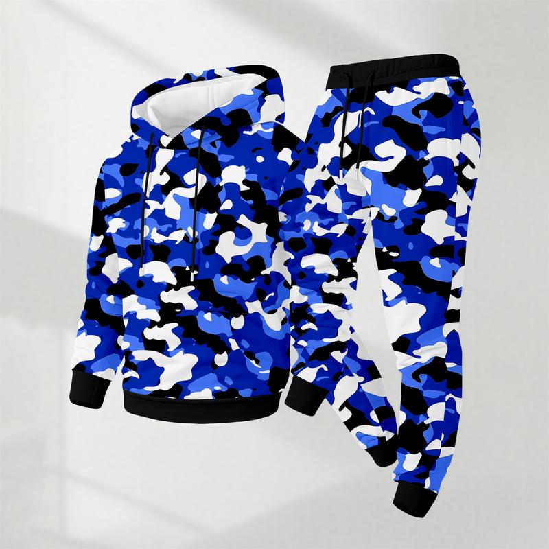 Men’s Camo Hoodie & Drawstring Sweatpants Set