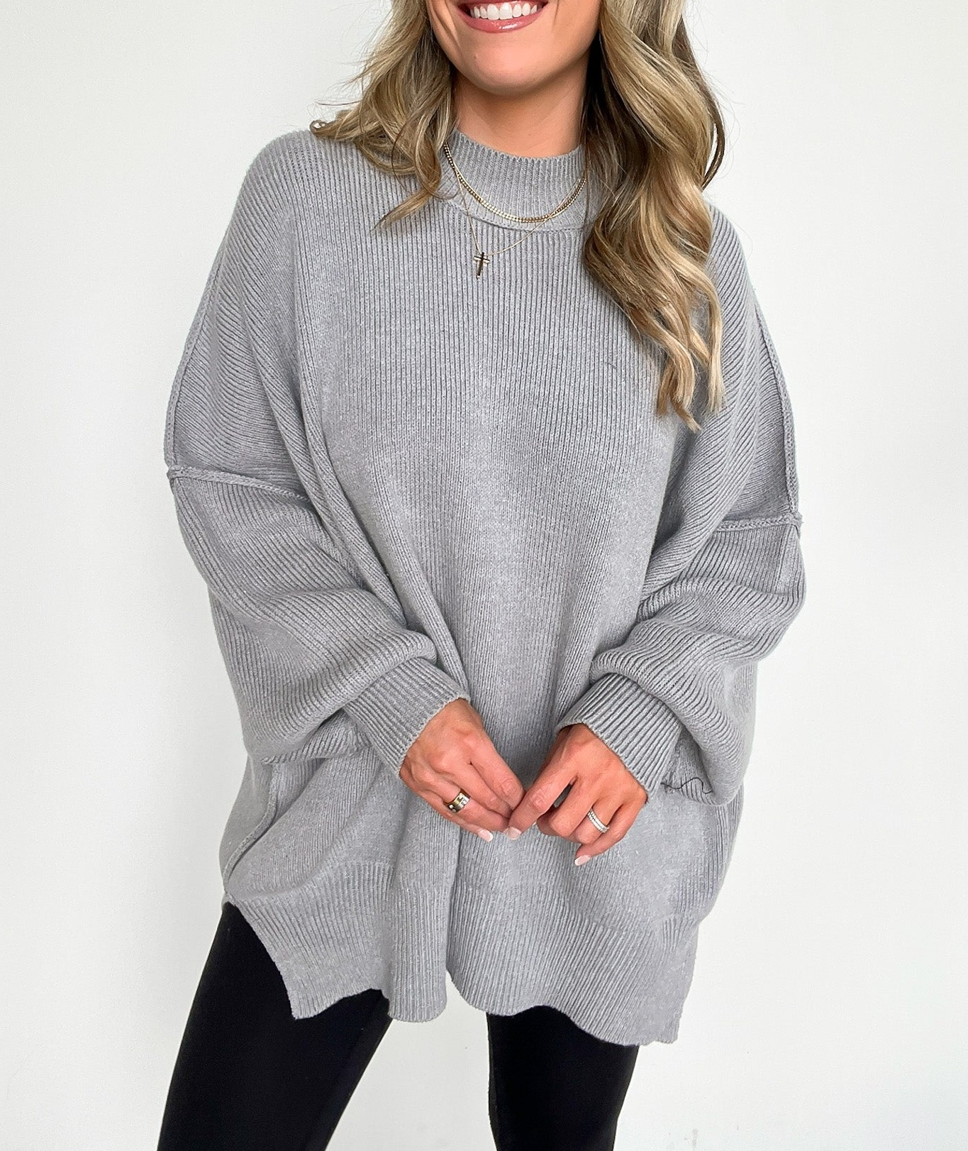 Simple Street Side Slit Oversized Sweater - BACK IN STOCK